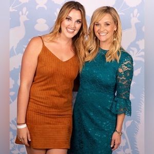 Event dress, burnt orange, spaghetti strap, v neckline, mini